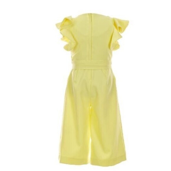 GB Little Girls Ruffle Tiered Sleeve Jumpsuit Size 2T Yellow - Picture 2 of 7